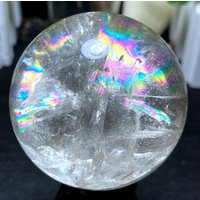 Große Regenbogen Weiße Kristallquarz Kugel/Regenbogen Kristall Kugel/Seltene Quarz/Meditation/Fengshui/Energie/Heilung/Besondere von CHMineralCollection