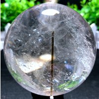 Große Seltene Transparente Grüne Turmalin Rutilquarz Kugel/Grüner Kristall Kristallmuster Kristallenergie von CHMineralCollection