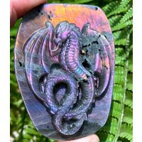 Handgeschnitzter Sheen Labradorit Bergkristall Drache/Fliegender Drache/Glänzend Polierter Labradorit/Chakra/Wohndekor/Sammlerstücke/Heilstein von CHMineralCollection