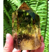 Natürliche Große Transparente Kopf Gelb Citrin Kristall Quarz Punkt/Citrin Turm/Besondere Geschenk/Heilung Kristall/Feng Shui /Energie Stein von CHMineralCollection