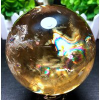 Natürlicher Großer Regenbogen Citrin Quarz Kristall Kugel/Citrin Kugel/Chakra/Reiki/Zen/Feng Shui/Meditation/Besonderes Geschenk/Heilkristall von CHMineralCollection