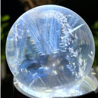 Natürlicher Regenbogen Weißer Kristallquarz +"Blaue Nadel" Kugel/Seltene Quarz/Meditation/Fengshui/Energie/Heilung/Besondere Geschenke/Wahrsagerei von CHMineralCollection
