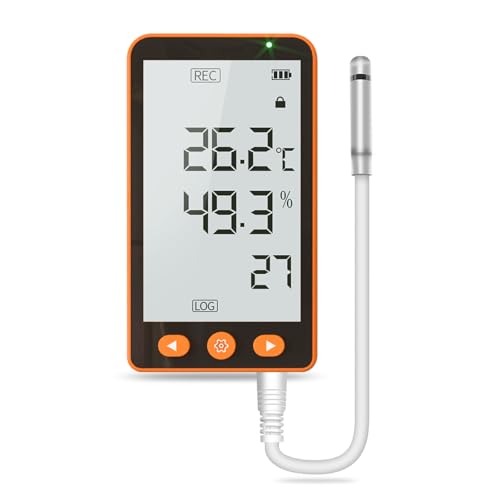 CHNADKS GSP-80PRO Temperatur&Feuchtigkeits-Datenlogger, Hochpräziser Sensor, LCD-Display, USB-Export(PDF/Excel), Alarmfunktion, Wiederaufladbarer Akku, für Kühlkette, Lagerung&Labore (-40°C bis 85°C) von CHNADKS