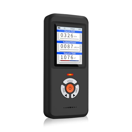 CHNADKS Verbessertes EMF-Messgerät, EF/MF/RF Meter, wiederaufladbarer Elektromagnetische Strahlungsdetektor, digitaler/Grafik EMF Strahlenmessgerät für Geisterjagd, Zuhause, Büro, Outdoor von CHNADKS