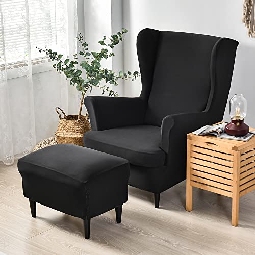 CHNSHOME Sesselhusse Ohrensessel 2 Stück Sesselbezug Sessel-Überwürfe Ohrensessel Stretch Sesselüberzugs Ohrensessel Überzug Schwarz CHNSHOME Sesselhusse Ohrensessel 2 Stück Sesselbezug Sessel-Überwürfe Ohrensessel Stretch Sesselüberzugs Ohrensessel Überzug Schwarz von CHNSHOME