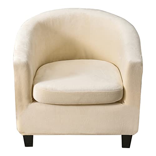 CHNSHOME Sesselüberwürfe Sesselschoner 2 Stück Sesselbezug Stretch Clubstuhlbezüge 1 Sitzer Sesselbezug Tullsta Barstuhlbezug cocktailsessel husse Hell beige von CHNSHOME