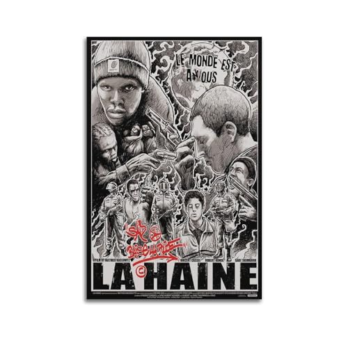 CHNT Filmposter "La Haine" auf Leinwand, Gemälde, Wohnzimmer, Schlafzimmer, Heimdekoration, Büro, Wandposter, Fitnessstudio, Kunstmalerei, 30 x 45 cm CHNT Filmposter "La Haine" auf Leinwand, Gemälde, Wohnzimmer, Schlafzimmer, Heimdekoration, Büro, Wandposter, Fitnessstudio, Kunstmalerei, 30 x 45 cm von CHNT