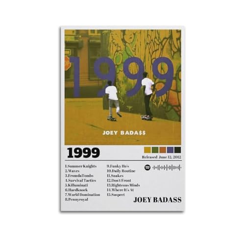 CHNT Joey Badass 1999 Poster, Wandkunst, Leinwandgemälde, Wohnzimmer, Schlafzimmer, Heimdekoration, Büro, Wandposter, Fitnessstudio, Kunstmalerei, 40 x 60 cm von CHNT