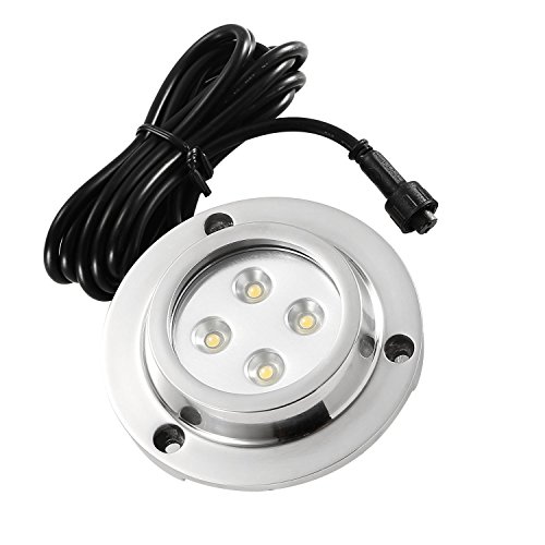 CHNXU 1er set Unterwasserbeleuchtung Wasserdichte IP68 Pool Licht Runde 80LM 10W LED Teichbeleuchtung Unterwasserstrahler für Boote Aquarium Brunnen oder Teich mit 12V Netzteil, Blau von CHNXU