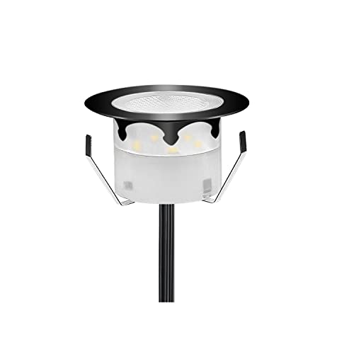 CHNXU LED Bodeneinbaustrahler Ø45mm 1W Warmes Weiß Terrassen Einbaustrahler Aussen 12V IP67 Wasserdicht Bodenlampe für Garten Holzbrücke Pool Holzdeck, Schwarz von CHNXU