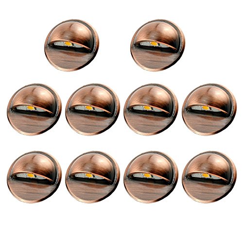 CHNXU Treppenbeleuchtung 10er Set LED Bodeneinbaustrahler Kupfer Warmes Weiß IP65 Wasserdicht Außen Terrassen Einbaustrahler Ø35mm Bodenlampe für Garten Holzbrücke Pool Holzdeck CHNXU Treppenbeleuchtung 10er Set LED Bodeneinbaustrahler Kupfer Warmes Weiß IP65 Wasserdicht Außen Terrassen Einbaustrahler Ø35mm Bodenlampe für Garten Holzbrücke Pool Holzdeck von CHNXU