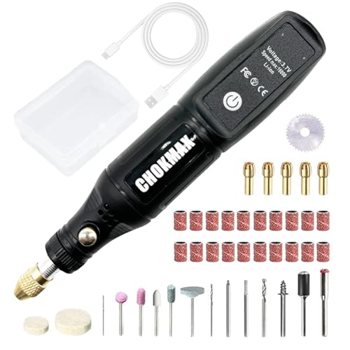 CHOKMAX Mini Multifunktionswerkzeug, 3.7V Akku Mehrzweckschleifmaschine mit 42pcs Zubehör Electric Rotary 16000rpm Speed DIY Grinder für Polieren, Reinigen und Gravieren CHOKMAX Mini Multifunktionswerkzeug, 3.7V Akku Mehrzweckschleifmaschine mit 42pcs Zubehör Electric Rotary 16000rpm Speed DIY Grinder für Polieren, Reinigen und Gravieren von CHOKMAX