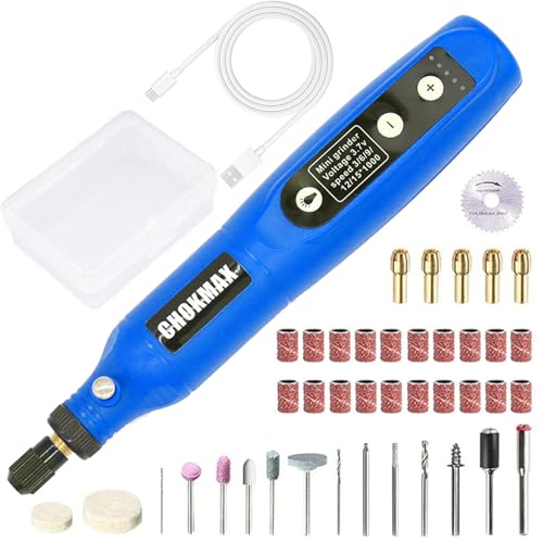 CHOKMAX Mini Multifunktionswerkzeug, 3.7V 5-Geschwindigkeiten Akku Mehrzweckschleifmaschine mit 42 Teilen Zubehör, LED Arbeitsscheinwerfer vorne Elektrisches zum Polieren, Reinigen und Gravieren CHOKMAX Mini Multifunktionswerkzeug, 3.7V 5-Geschwindigkeiten Akku Mehrzweckschleifmaschine mit 42 Teilen Zubehör, LED Arbeitsscheinwerfer vorne Elektrisches zum Polieren, Reinigen und Gravieren von CHOKMAX