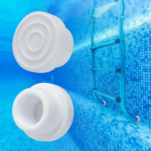 2 Stück Poolleiter Gummipuffer, Pool Ladder Bumpers, Weiß Pool Leiter Zubehör Schwimmbadleiter Gummistecker, Poolleiter Stoßfänger Poolleiter Puffer, Poolleiter Gummistopfen für Schwimmbadleitern von CHONGQILAO