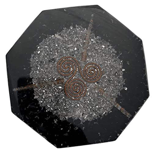 CHONIT Orgonit Untersetzer für Getränke oder Handy, schwarz, Orgonit Platte als EMF-Schutz gegen Strahlung oder als Deko für zu Hause (schwarz) von CHONIT