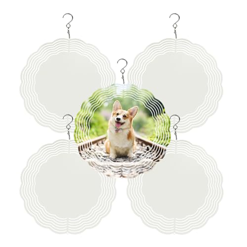 5 Stück Sublimations-Windspiel-Rohlinge 20,3 cm Windspinner Sublimationsrohlinge 3D Aluminium Metall Windspiele für Hof und Garten Indoor Outdoor Fenster Veranda Haustür Dekoration rund 5 Stück Sublimations-Windspiel-Rohlinge 20,3 cm Windspinner Sublimationsrohlinge 3D Aluminium Metall Windspiele für Hof und Garten Indoor Outdoor Fenster Veranda Haustür Dekoration rund von CHONOVO