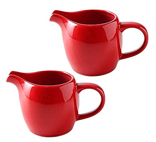 CHOOLD Mini-Keramikkännchen mit Griff, Milchkännchen – Rot – 85 ml, 2 Stück von CHOOLD