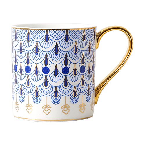 CHOOLD Porzellan-Kaffeetasse im britischen Stil, mit goldfarbenem Löffel, Blumenmuster, 340 ml von CHOOLD