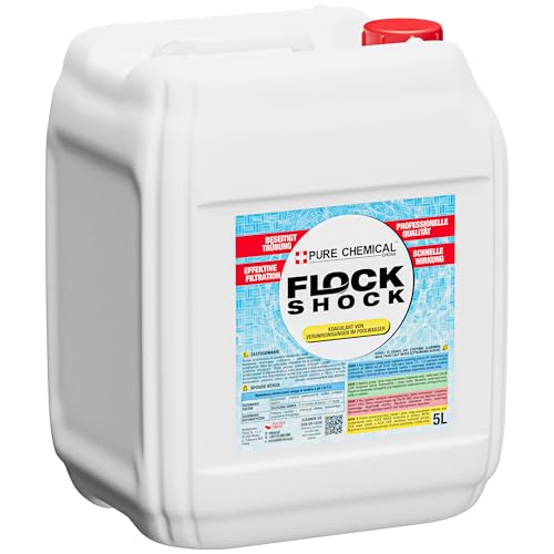 CHOSA - Flockungsmittel Pool Chemie Flüssig - Flockmittel gegen trübes Wasser Schwimmbad flockung - Poolpflege - Pflegemittel Poolwasser - Trübungsentferner Klareffekt (5L) von CHOSA