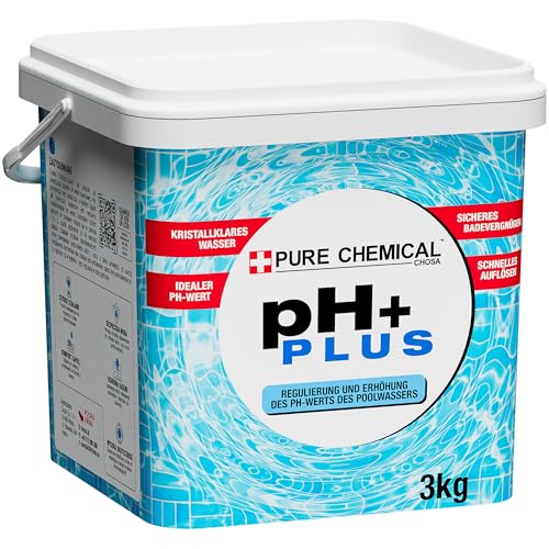 CHOSA - Ph Plus für Swimmingpools 3kg – pH-Regulator für Pools – Erhöht Effektive ph-Wert Steigerung - Sauberes Schwimmbadwasser - Leicht Lösbar Mit Sofort-Effekt - Hohe Chemische Reinheit von CHOSA