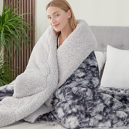 CHOSHOME Kuscheldecke Flauschig 220x240CM Kuscheldecke Warm Sherpa Decke Kunstfelldecke Dicke Warm Decke Super Weiche Mikrofaser Sofadecke Warme Decke Geschenke für Frauen Kuscheldecke Dunkelgrau von CHOSHOME