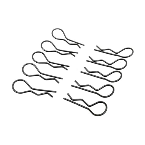 CHOUXUANGA R-Clipstift, 30Pcs RC Zubehör R Typ Körper Clip Pin for 1/8 Skala Fernbedienung Auto Shell Schwarz Sliver(30pc 1 8 Black) von CHOUXUANGA