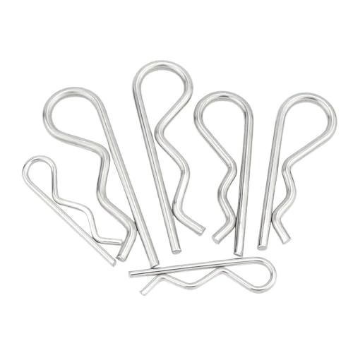 CHOUXUANGA R-Clipstift, 5/10 Stück M1 M1.2 M1.6 M1.8 M2 M2.5 M3 M3.5 M4 Stahl R-Typ Federsplint Wellenform Split Clip Klemme Traktorstift for Auto(1x18mm(10PCS)) von CHOUXUANGA
