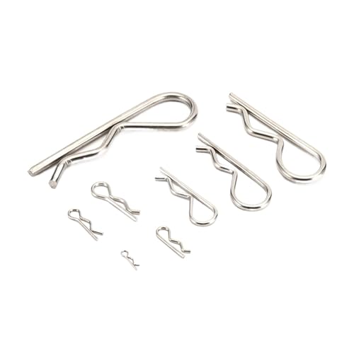 CHOUXUANGA R-Clipstift, M1M1.2 M1.6 M1.8 M2 M2.5 M3 M3.5 M4 M5 Edelstahl R Federsplint Wellenform Split Clip Clam Traktorstift for Auto(M2x45mm 10pcs) von CHOUXUANGA