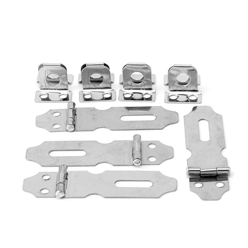 CHOUXUANGA Türvorhängeschloss-Haspe, 4Pcs Hause Schublade Tür Sicherheit Vorhängeschloss for Latch Haspe Grundnahrungsmittel Edelstahl von CHOUXUANGA