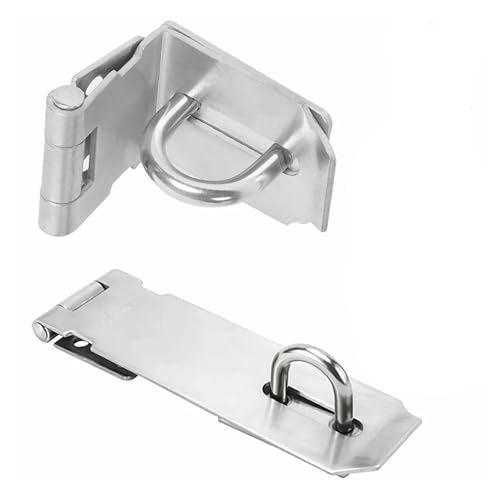 CHOUXUANGA Türvorhängeschloss-Haspe, Anti-Diebstahl-Haspe, Klammer, Schuppenriegel, Türschloss aus Edelstahl, Vorhängeschloss, einbruchsichere Hardware for Holztüren(M Right Angle) von CHOUXUANGA