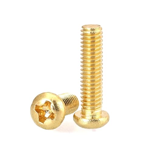 CHOUXUANGA Vierkantmuttern, Schrauben, Messing Phillips Rund Flachkopf Senkkopf Kreuzschlitzschrauben M2 M2.5 M3 M4 M5 M6(Round Head,M2x10mm (200pcs)) von CHOUXUANGA