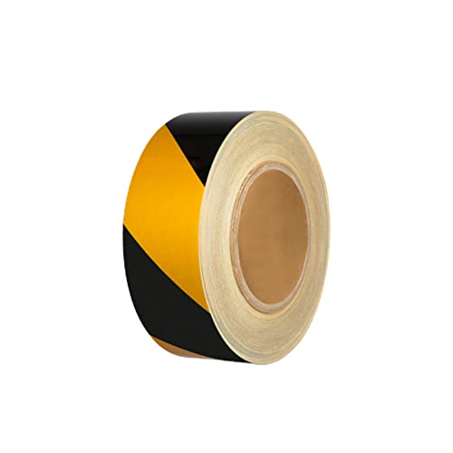 Reflektierendes Band, 2" X 150 Fuß Gefahrenhinweis-Klebstoff, dünne reflektierende Aufkleberrollen for Fahrräder, Motorraddekoration(Yellow black) von CHOUXUANGA