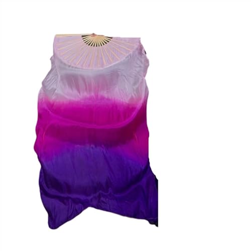 Tanzfächer, Seidenfächer, Bauchtanz-Fächerschleier aus Bambus-Kunstseide, Paar, mehrfarbig, mehrere Größen von CHOUXUANGA