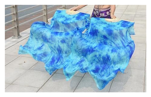 Tanzfächer, Seidenfächer, Bauchtanz-Fächerschleier aus Bambusseide, mehrfarbig, mehrere Größen, 2er-Pack(Roze,180cm(71 Inch)) von CHOUXUANGA