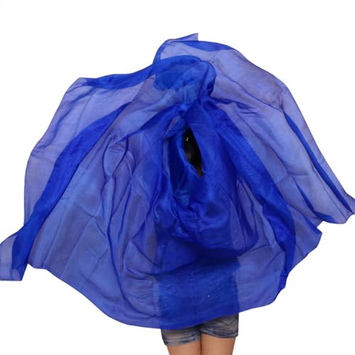 Tanzfächer, Seidenfächer, Klassischer Seidenschleier 250 * 114 cm Bauchtänzerin Bühnenauftritt Requisiten Handschal Überwurfschal Bauchtanz Zubehör Schleier(E Real Silk Veils,270x114cm) von CHOUXUANGA