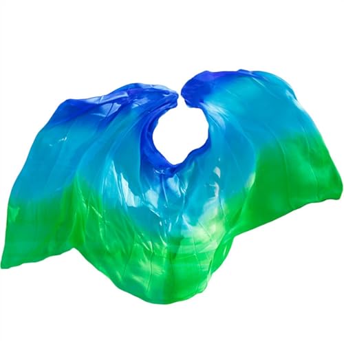 Tanzfächer, Seidenfächer, Schleier Handgefertigter gefärbter chinesischer echter Seidenschleier, Schal, Kostümzubehör, Bauchtanzschleier(Color 19-dz,XL- 300X114cm) von CHOUXUANGA