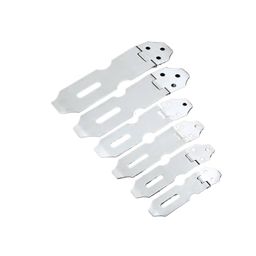 Türvorhängeschloss-Haspe, 2 STÜCKE Edelstahlschloss Vorhängeschloss Einbruchsichere Box Schnalle Tor Haspe Tür Fenster Vorhängeschloss Grundnahrungsmittel Schuppen Riegel Haushaltshardware(Size 3) von CHOUXUANGA