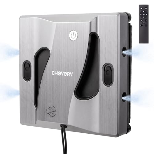 CHOVERY CL-4 Fensterputzroboter mit 4 Sprühdüsen, 6000 Pa Fensterroboter mit 5,0 Al Intelligenter Navigation, 65 dB Geräuscharmer Fensterputzer Roboter für gerahmte/rahmenlose Oberflächen von CHOVERY