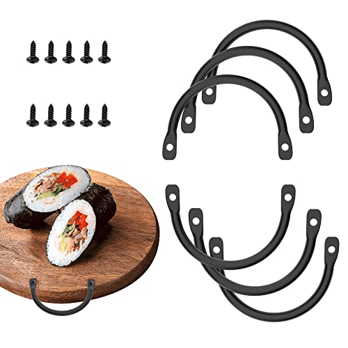 Serviertablett-Griffe, Hardware, seitlicher Befestigungsgriff für Tabletts, Schneidebrett und Charcuterie-Brett, Metall, rustikal, gebogene Griffe für Holzkisten, Schubladen, 6 Stück von CHOWZZ