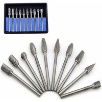 10-teiliges Wolframkarbid-Drehfräser-Schleifkopf-Set für Dremel-Drehwerkzeuge zum Bohren und Polieren von Metall 10-teiliges Wolframkarbid-Drehfräser-Schleifkopf-Set für Dremel-Drehwerkzeuge zum Bohren und Polieren von Metall von CHOYCLIT