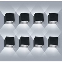 8er-Pack LED-Wandleuchte, 12 W, wasserdicht, IP65, verstellbar, für den Außenbereich, Up-Down-Design, 6000 K, Weiß 8er-Pack LED-Wandleuchte, 12 W, wasserdicht, IP65, verstellbar, für den Außenbereich, Up-Down-Design, 6000 K, Weiß von CHOYCLIT