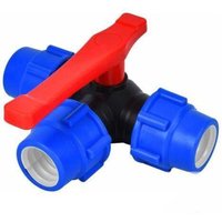 Absperrkugelhahn, 32 mm Dreiwege-Kugelhahn, Schnellanschluss, PVC-PE-Rohr, Schnellschalter, T-Stück (Größe: 32 mm, Farbe: Blau Schwarz zufällig) von CHOYCLIT