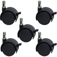 CHOYCLIT 2-Zoll-Ersatz-Lenkrollen für Bürostuhl oder Hocker – mit Bremse (5er-Pack) von CHOYCLIT