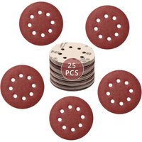 CHOYCLIT 25er-Pack Schleifscheiben à 125 mm zum Polieren von Holz und Metall (5 x Körnung 40/60/80/120/180). von CHOYCLIT