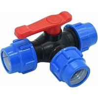 CHOYCLIT Absperrkugelhahn, 25 mm Dreiwege-Kugelhahn, Schnellanschluss, PVC-PE-Rohr, Schnellschalter, T-Stück (Größe: 25 mm) von CHOYCLIT