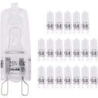 CHOYCLIT Halogenlampe, 20er-Pack G9-Halogenlampen, 40 W dimmbare klare Halogenlampen, Warmweiß 2800 K für Kronleuchter, Pendelleuchten, von CHOYCLIT