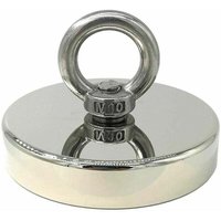 CHOYCLIT Hebemagnet, Superstarker Neodym-Magnet 300kg Ideal zum Magnetfischen Ø 90mm mit Neodym-Metallschlaufe von CHOYCLIT