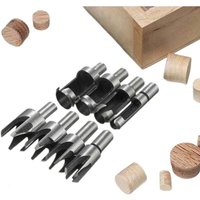 CHOYCLIT Holzdübel, 8 Stück, HSS-Holzbohrer, Dübelschneider, Holzschneidwerkzeug, Holzdübelschneider, Bohrer, 6 mm/10 mm/13 mm/16 mm, kleiner von CHOYCLIT