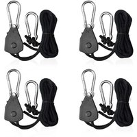 CHOYCLIT Ratschenspanner, 4 Stück Verstellbare Ratschenseile mit 1/8 Haken Schattensegelspanner Ratschengurtseil für Lampe oder Pflanzen von CHOYCLIT