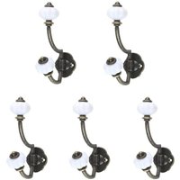 CHOYCLIT Retro Bronze Keramik Kleiderhaken, 5 Stück Pastoral Stil Wandhaken Huthaken Türhaken CHOYCLIT Retro Bronze Keramik Kleiderhaken, 5 Stück Pastoral Stil Wandhaken Huthaken Türhaken von CHOYCLIT